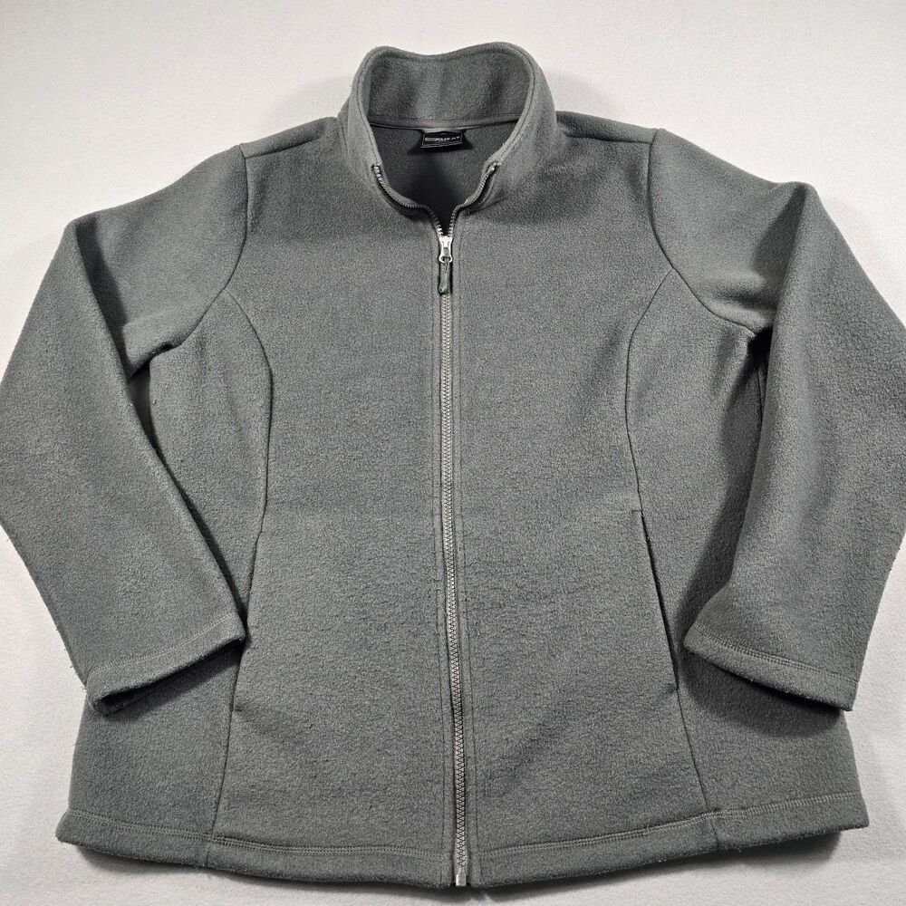 32 Degrees Heat Women's Full Zip Jacket Gray Size Large Pockets Mock Neck